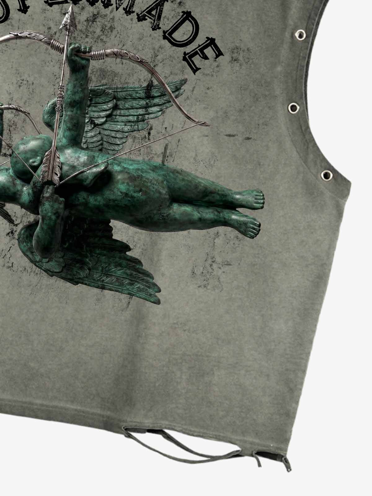 Sculptural Print Sleeveless Tee