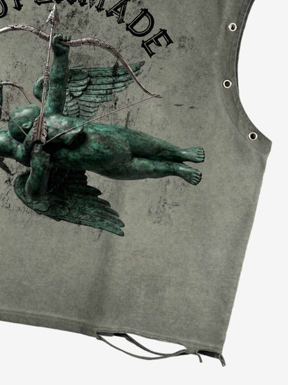 Sculptural Print Sleeveless Tee
