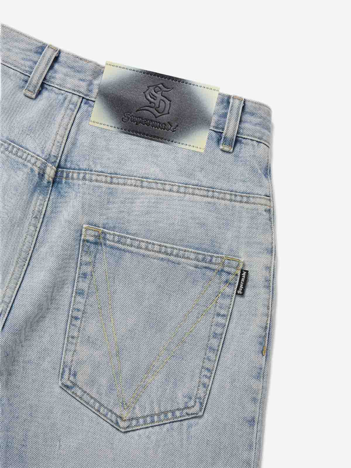 Vintage Washed Straight-Leg Jeans