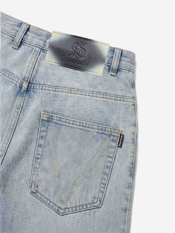 Vintage Washed Straight-Leg Jeans