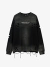 Gradient Washed Ripped Casual Sweatshirt