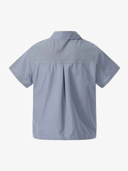 Irregular Plaid Collar Button Shirt