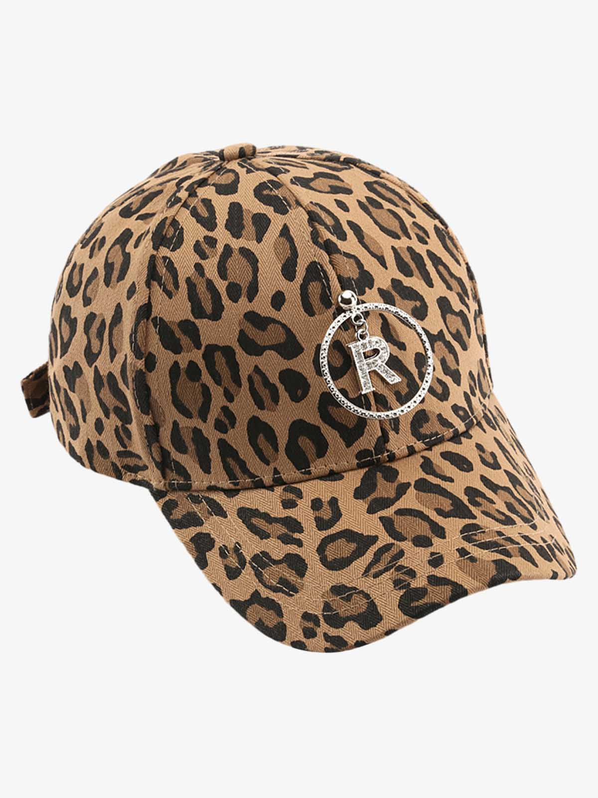 Retro Leopard Print Curved Baseball Cap 
