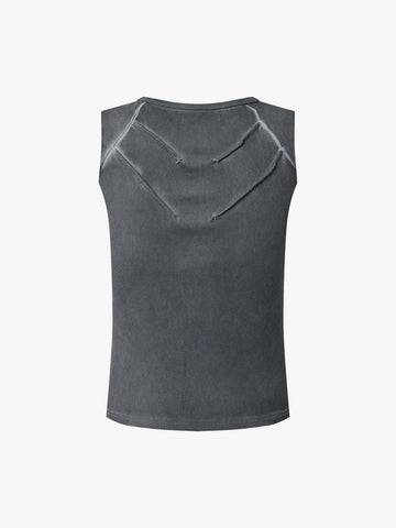 Exposed Seams Washed Knit Vest