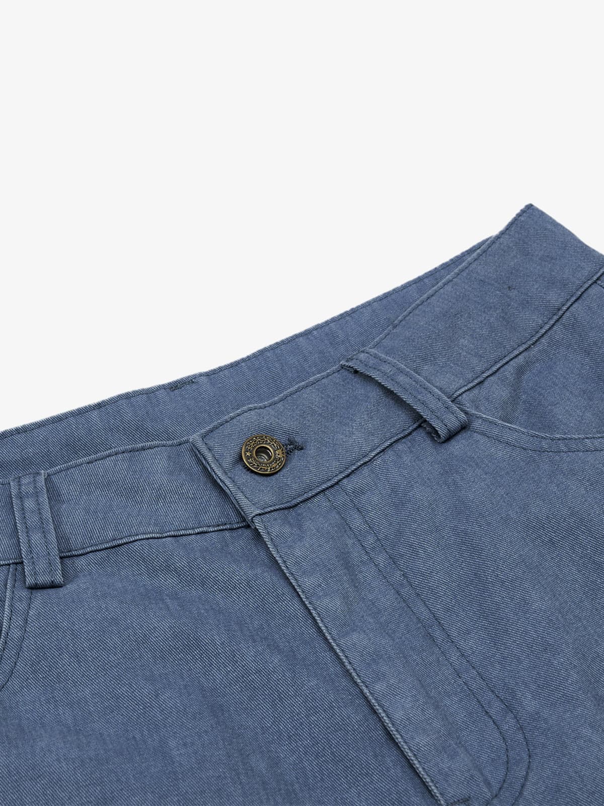 Pleated Panel Curved Leg Cargo Cotton Pants 