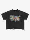 USA Map Ripped Hem T-Shirt