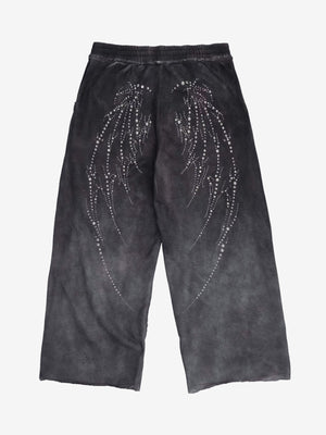 Distressed Wing Stud Baggy Sweatpants