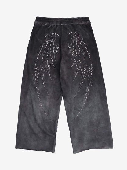 Distressed Wing Stud Baggy Sweatpants