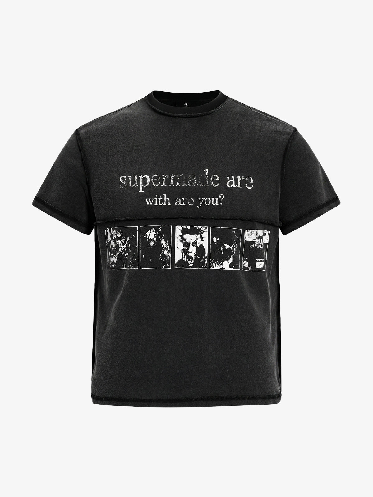 Washed Graphic Deconstructed Punk T-Shirt 