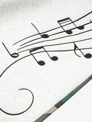 Music Note Graphic Camo Patchwork Baggy Sweatpants