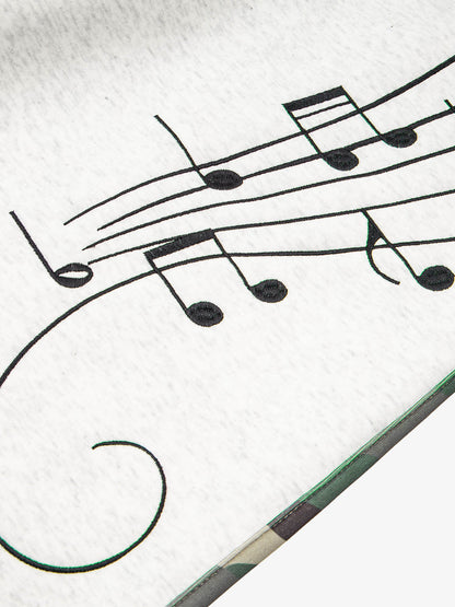 Music Note Graphic Camo Patchwork Baggy Sweatpants