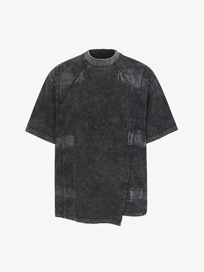 Vintage Washed Panel Seam Oversized T-Shirt 