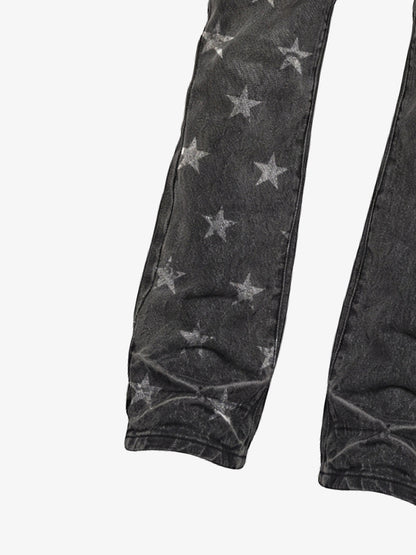 Crackle Star Pleated Jeans