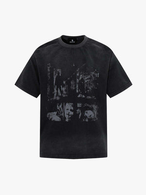 Grunge Faded Photo Print T Shirt