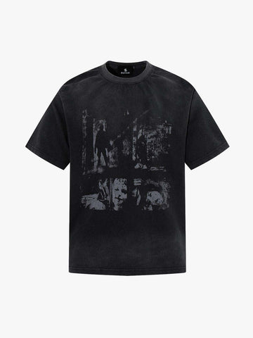 Grunge Faded Photo Print T Shirt