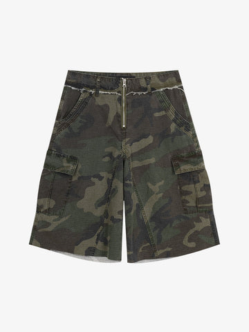 Ripstop Camo Cargo Pants – Utility Pocket Military-Inspired Trousers