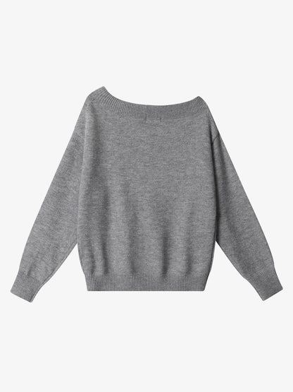 Off-Shoulder Sequin Number Graphic Sweater