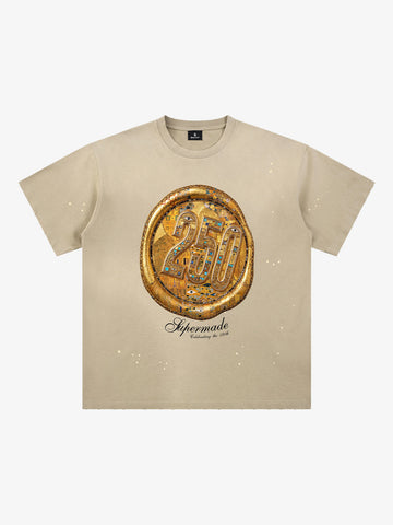 Vintage Gold Crest Graphic T-Shirt 