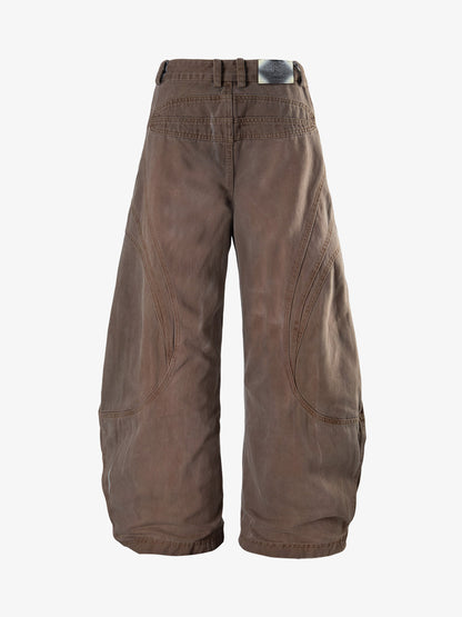 Grunge Deconstructed Eyelet Baggy Jeans
