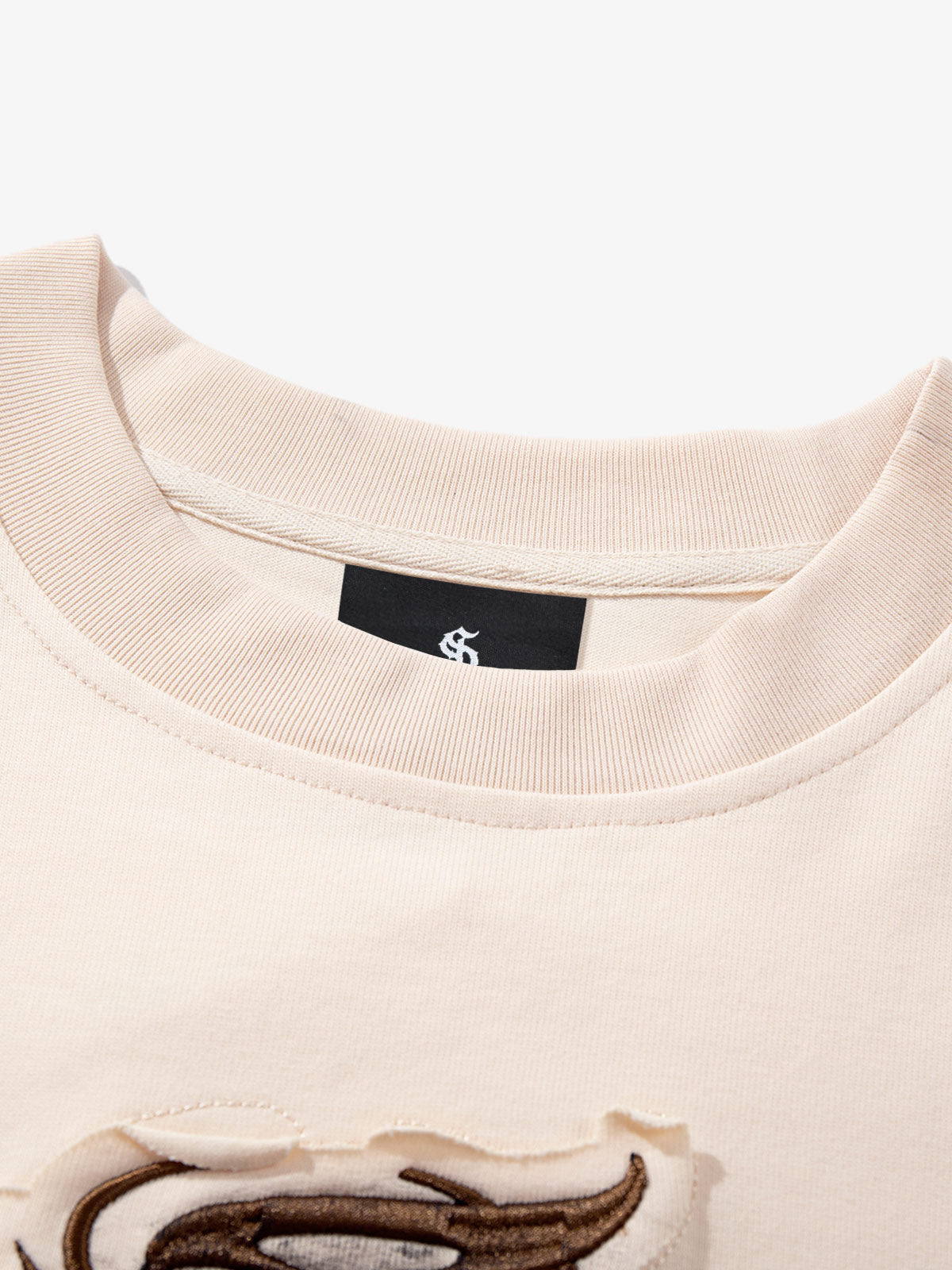 Studded Appliqué Distressed Tee