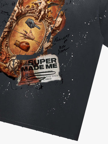 Vintage Baroque Angel Collage Graphic T-Shirt 