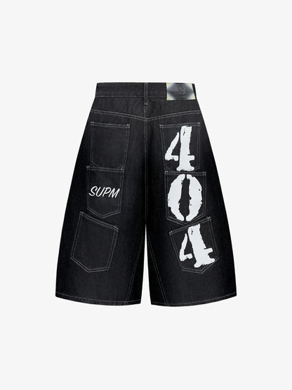 Multi-Pocket Raw Edge Jorts – 3/4 Length Wide-Leg Utility Denim Shorts