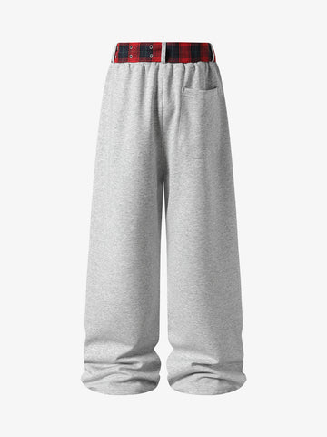 Plaid Embroidered Sweatpants