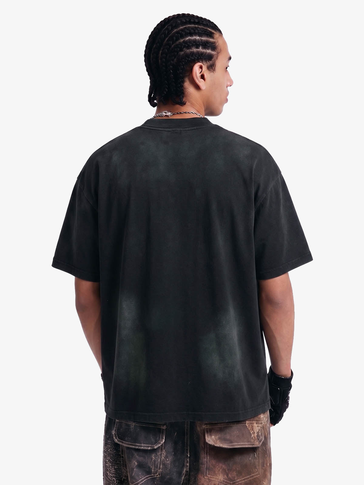 Washed Vintage Sticker Print T-Shirt