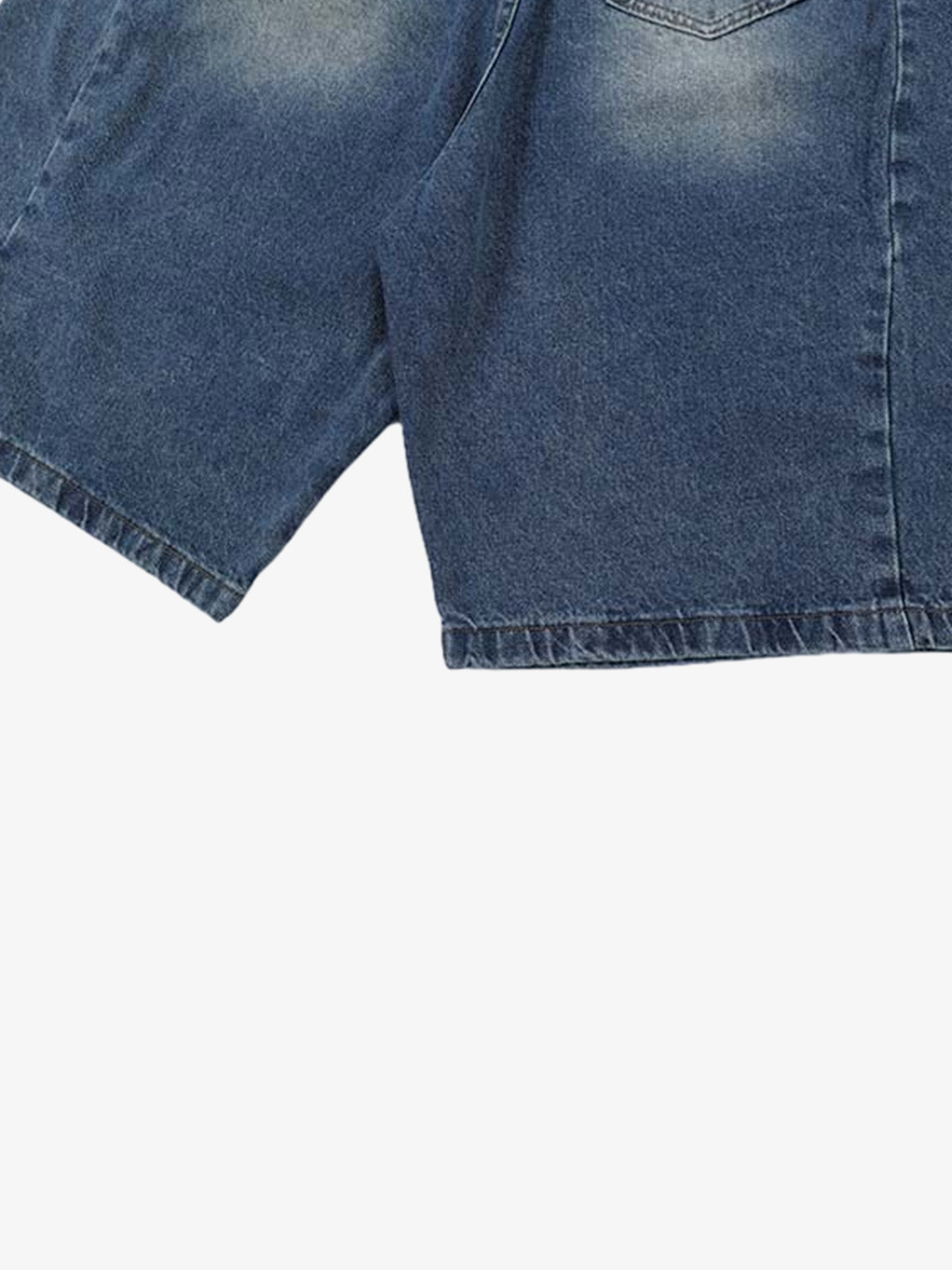 Washed Denim Wide Leg Jorts 