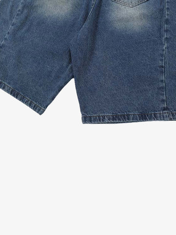 Washed Denim Wide Leg Jorts 