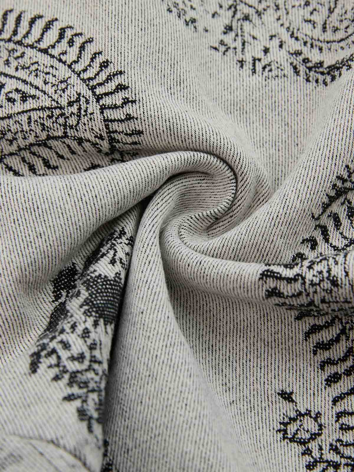 Paisley Jacquard Denim Jeans 