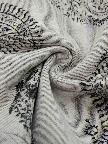 Paisley Jacquard Denim Jeans 