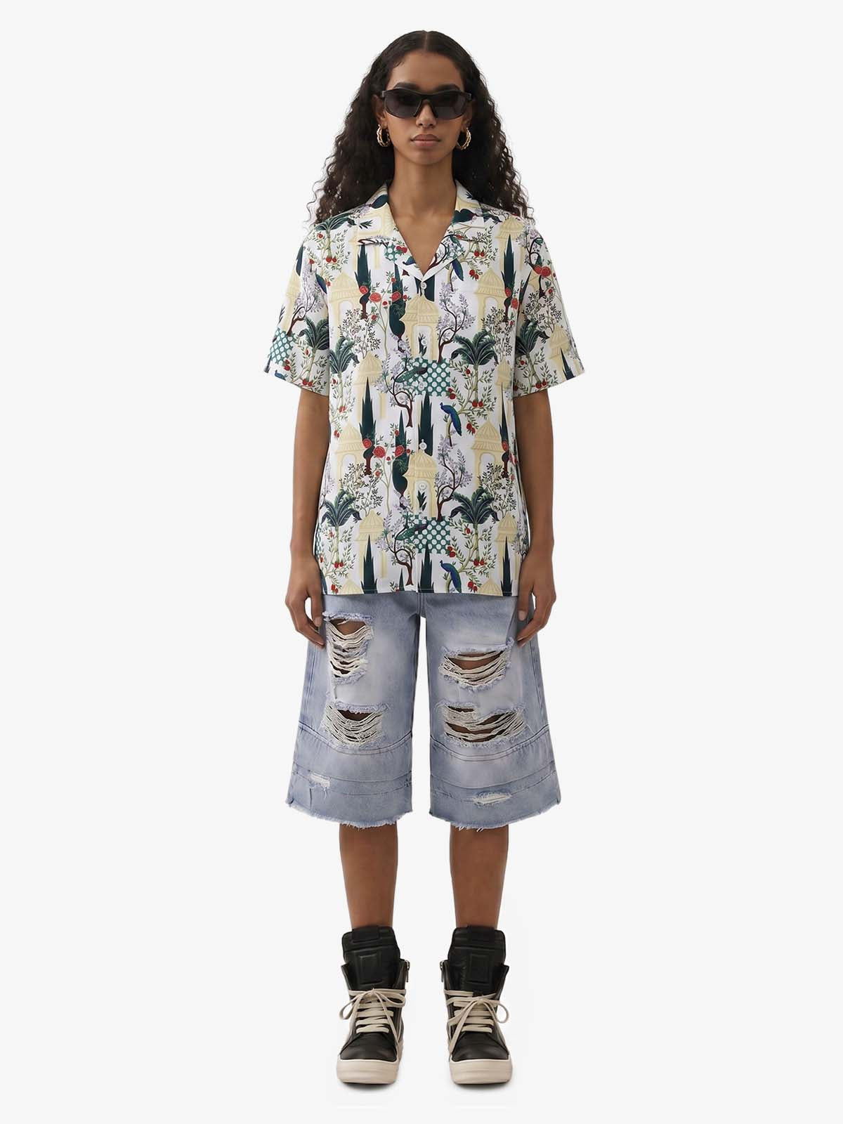 French Peacock Manor Cuban Shirt