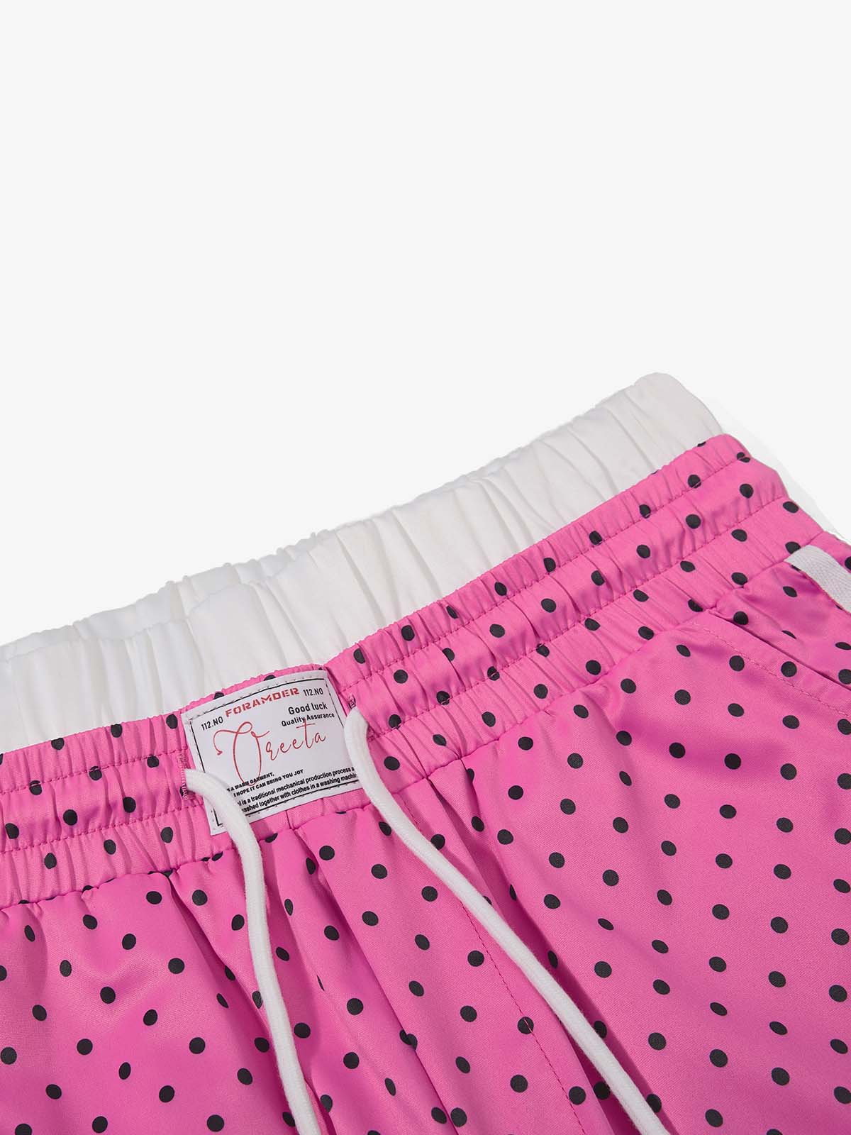 Retro Polka Dot Side Stripe Drawstring Baggy Pants