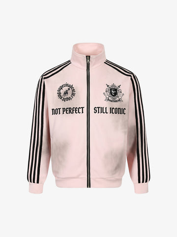 Striped Patchwork Hoodie with Logo Badge
