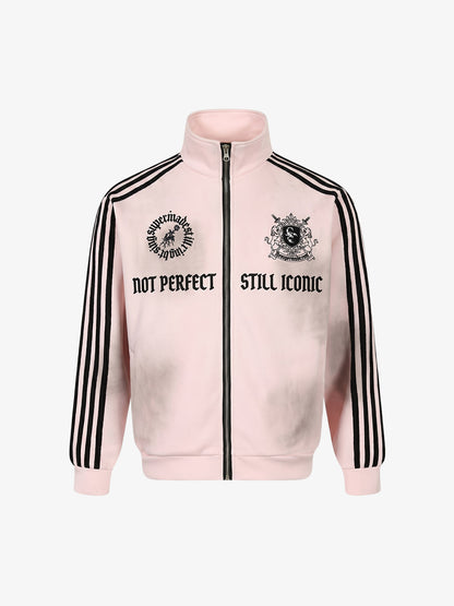 Striped Patchwork Hoodie with Logo Badge