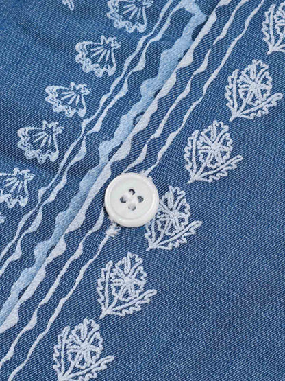 Blue Paisley Hawaiian Shirt