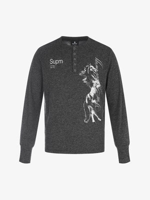 Distressed Graphic Henley Tee