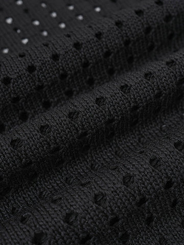 Distressed Jacquard Mesh Knit Vest