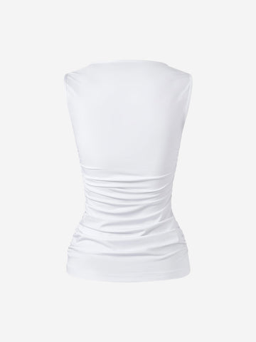 Letter Graphic Square Neck Vest