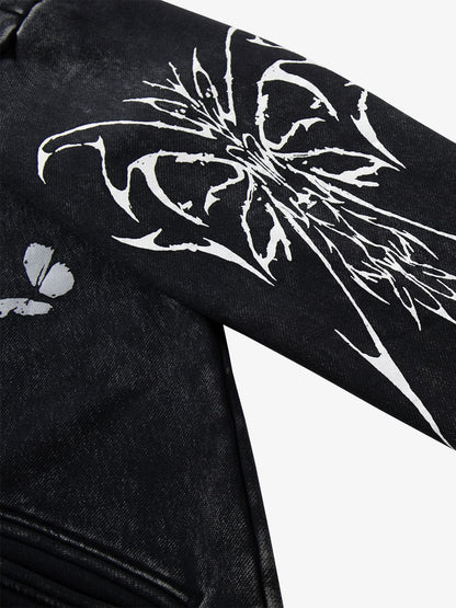 Punk Gothic Butterfly Graphic Streetwear Jacket 