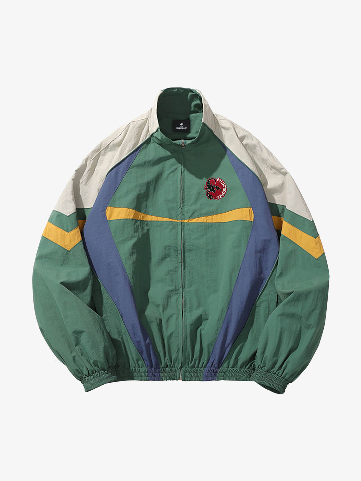 Color Block Full-Zip Nylon Windbreaker