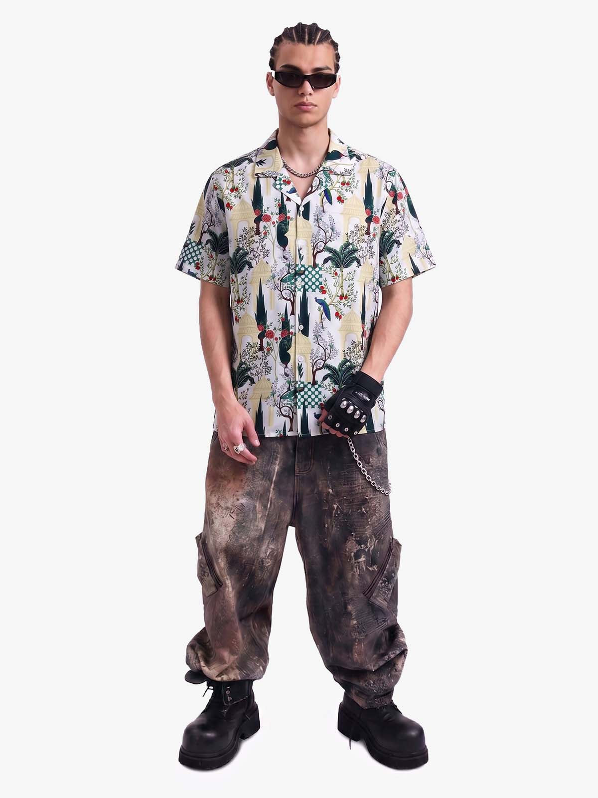French Peacock Manor Cuban Shirt