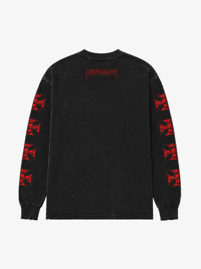 Skull Cross Graphic Long Sleeve Tee