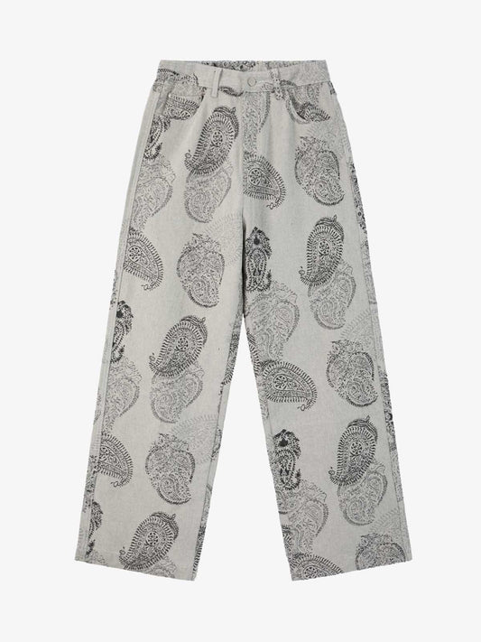 Paisley Jacquard Denim Jeans 