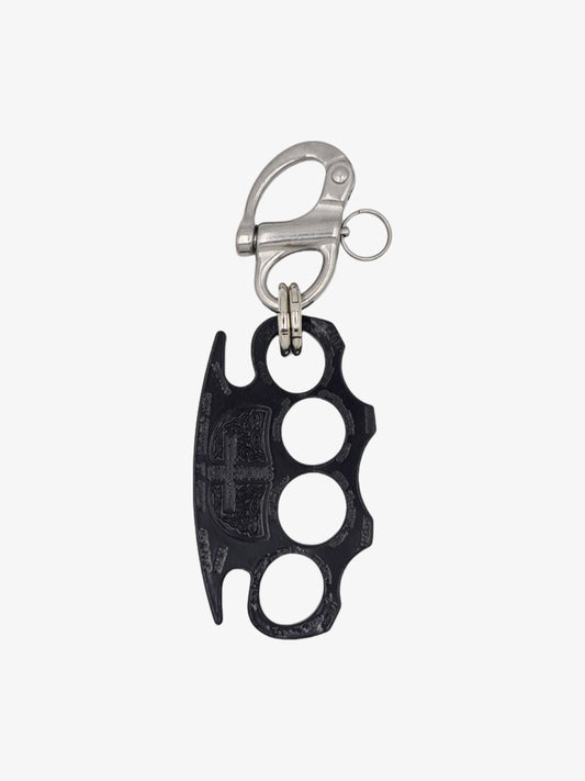 Retro Black Metal Knuckle Keychain
