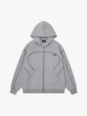 Logo Embroidered Zip Hoodie