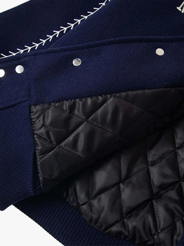 Baseball Stitch Embroidered Varsity Jacket 