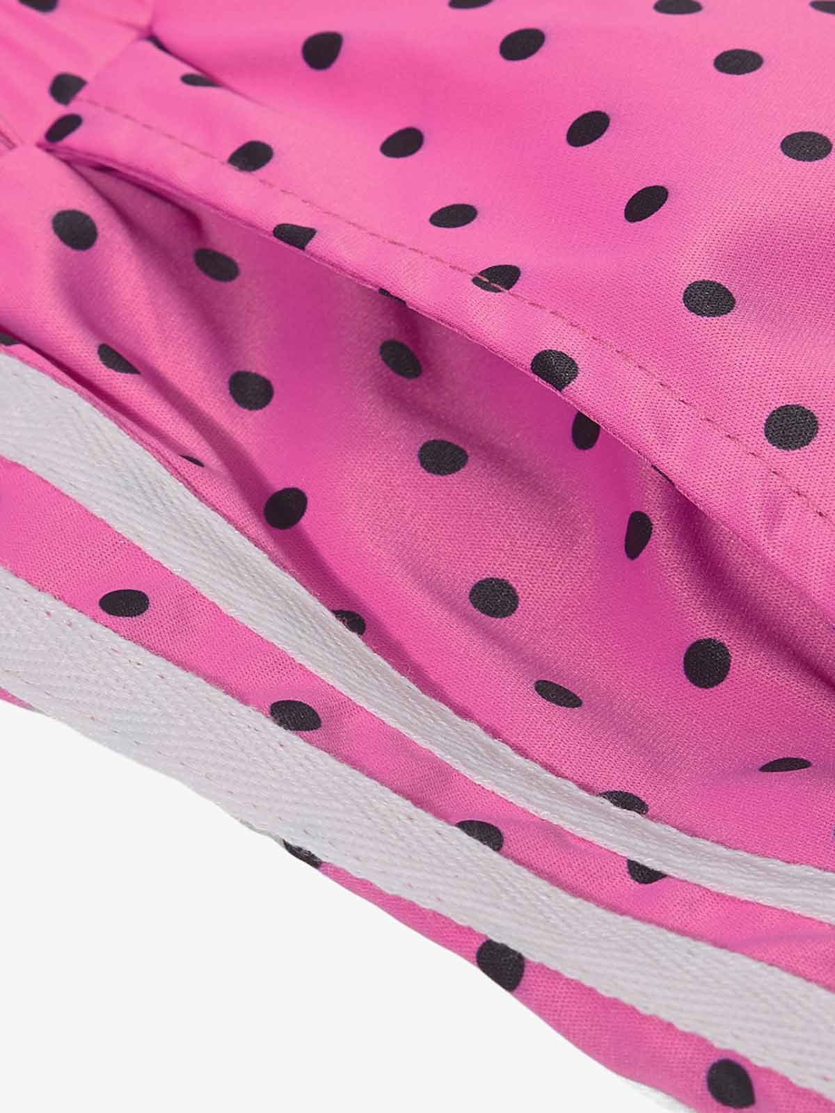 Retro Polka Dot Side Stripe Drawstring Baggy Pants