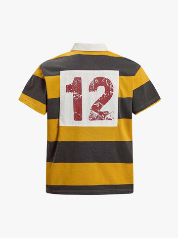 Vintage Striped Rugby Polo Shirt 